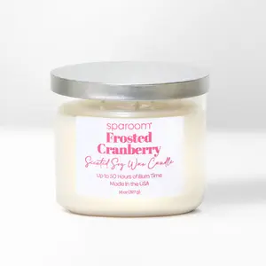 Frosted Cranberry Candle - Classic Design with Cranberry Scent - Ideal for Holiday Seasons