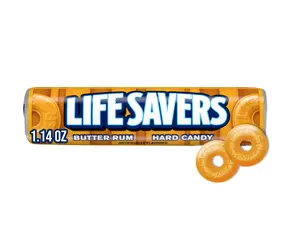 Life Savers Butter Rum Hard Candy 1.14 ounce Buttery Smoothness & Rum Warmth Iconic Hole Design Perfect for Pockets or Sharing