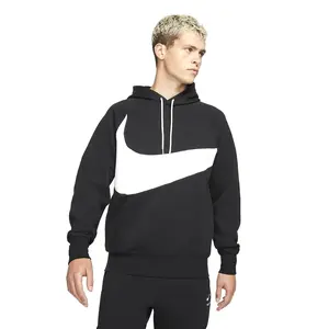 Men's Nike Black/White Sportswear Swoosh Tech Fleece Pullover Hoodie