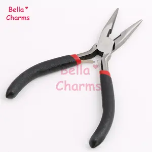 DIY Jewelry Making Tool Set – Multi-Purpose Hand Pliers Kit with Side Cutter Pliers, Needle Nose Pliers, Round Nose Pliers, Black Handle Jewelry Tools for Crafts, In Stock