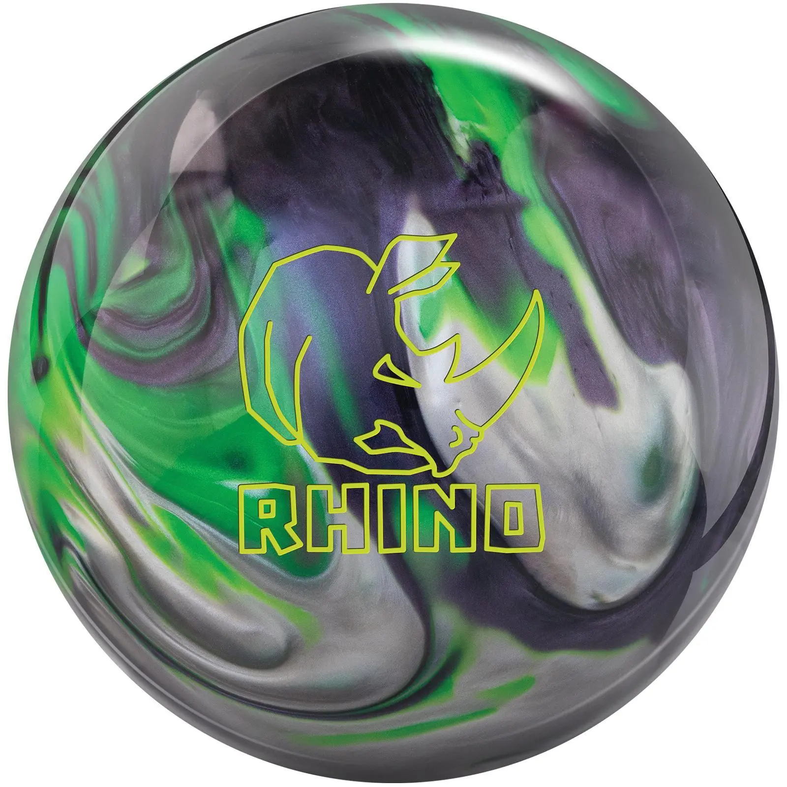 Brunswick Rhino Carbon/Lime/Silver Pearl Bowling Ball