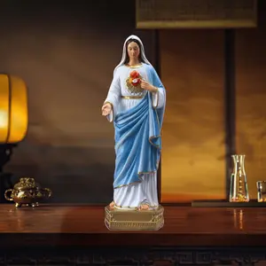 Heart Mother Mary Statue Home Decor, Elegant Religious Artwork with Heart Detail, Faith Space Beautiful Decoration, Stylish Religious Decor, Gift