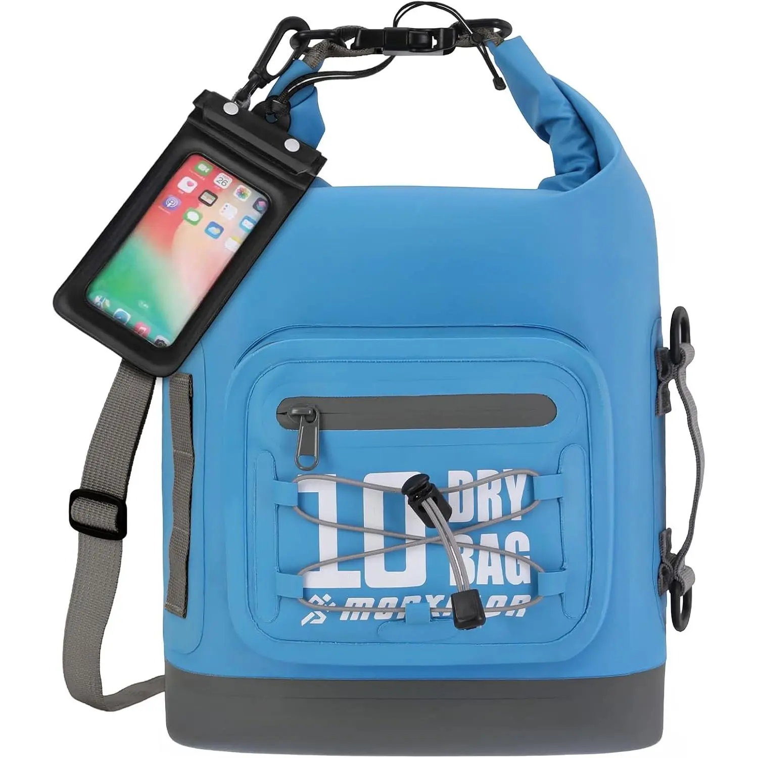 Waterproof Roll Top Dry Bag Backpack 5L to 55L, Floating Dry Sack with Phone Case for Kayaking Swim