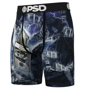 PSD Mens Make it Rain Boxer Brief - Standard Length 7 Inch Inseam, Soft and Breathable Poly Blend Fabric