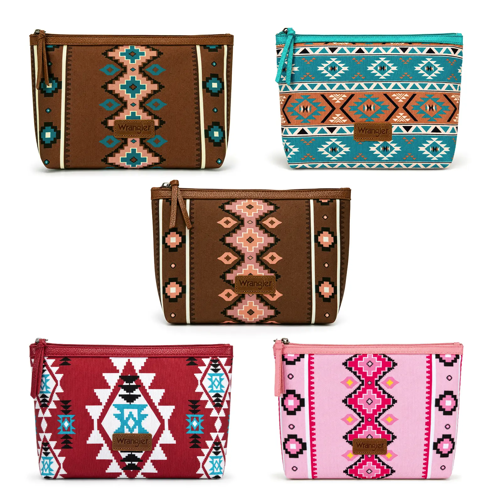 Wrangler Large Makeup Bag Travel Cosmetic Bag Portable Make Up Bags for Women Toiletry Bag
