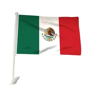 Mexico Flags 2 Pcs 18x12 Inch Car Window Flags Double Stitched Fade Resistant 2 Pcs 18x12 Inch Car Window Flags
