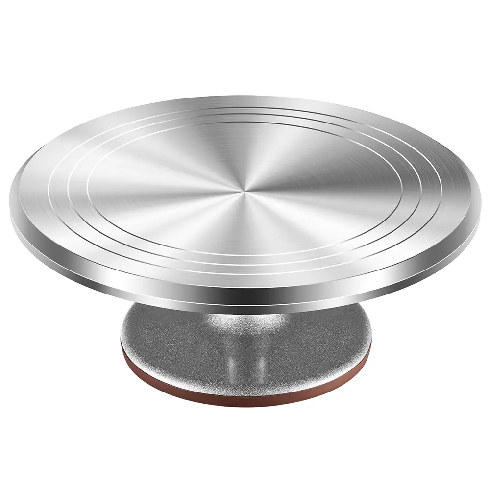 12 Inch Aluminium Alloy Revolving Cake Stand Rotating Cake Turntable for Cake Cupcake Decorating Supplies Tool