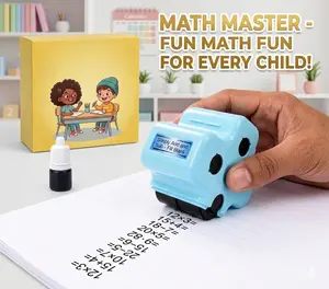 4-in-1 Math Roller Stamp for Teachers, Kids Ages 3-9, 1st-3rd Grade Addition Subtraction Multiplication Practice Tool, Classroom Homeschool Summer Learning Gift, Ink Roller Math Toy
