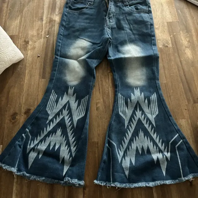 toddler girl clothes girl bell bottom jeans blue winter pant western clothes