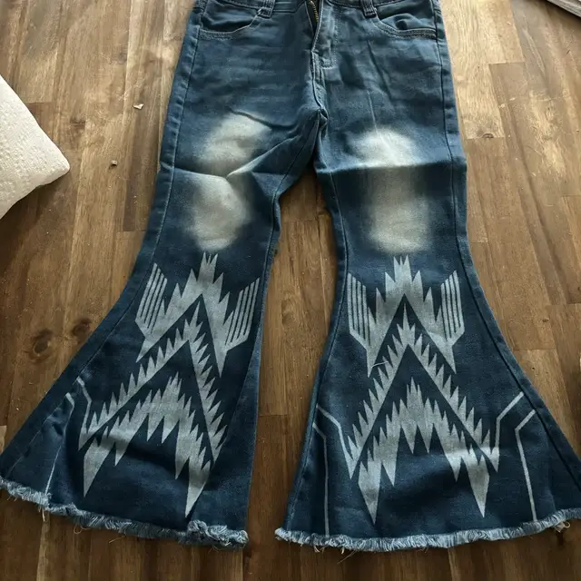 toddler girl clothes girl bell bottom jeans blue winter pant western clothes