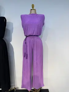 7J Lavender Luxe Pleated Jumpsuit
