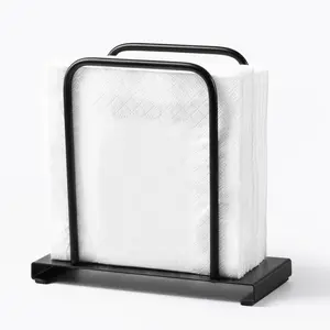 Napkin Holder, Modern Standing Paper Napkin Holders for Kitchen Dining Table, Metal Napkin Storage for All Dining Room Decors, Black