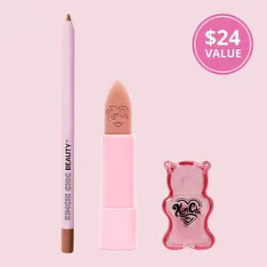 KimChi Chic Beauty Lip Treat Cosmetic Trio - Lipstick, Lip Liner, and Sharpener Makeup Bundle Lipshine Gloss Soft Lipgloss Glossy KimChi Chic Beauty Lip Treat Cosmetic Trio - Lipstick, Lip Liner, and Sharpener Makeup Bundle Lipshine Gloss Soft Lipgloss Glossy