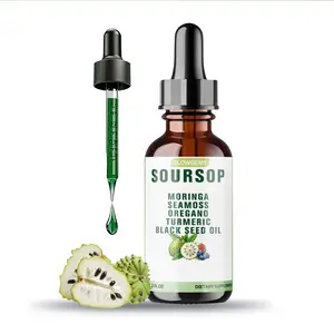 10-in-1 Soursop Graviola Liquid Drops 60ML (2 FL.OZ) - 1800mg Extra Strength Formula with Sea Moss, Moringa, Ashwagandha & Black Seed Oil - High Absorption Natural Herbal Extract
