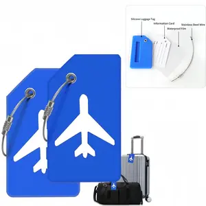 2-Pack Travel Luggage Tags, Soft Silicone Name Labels, Unisex Backpack Suitcase Tags, Quick Identification, Travel Accessories, Travel Essentials, Fun Gift