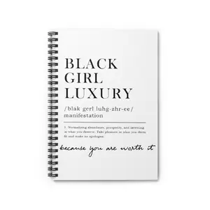 Black Girl Luxury Spiral Notebook - Ruled Line