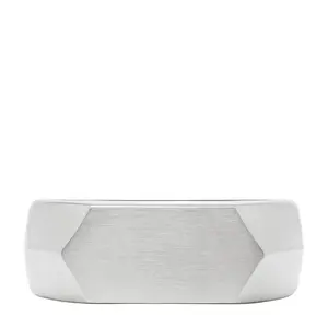 Fossil Men's All Stacked Up Stainless Steel Signet Ring