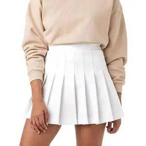 Women's High-Waisted Pleated Tennis Skirt, Casual A-Line Skort With Lined Shorts