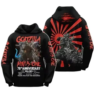 HOT Godzilla Minus One 70th Anniversary 3D Hoodie – Kaiju Monster All Over Print Sweatshirt, Trending Fan Apparel