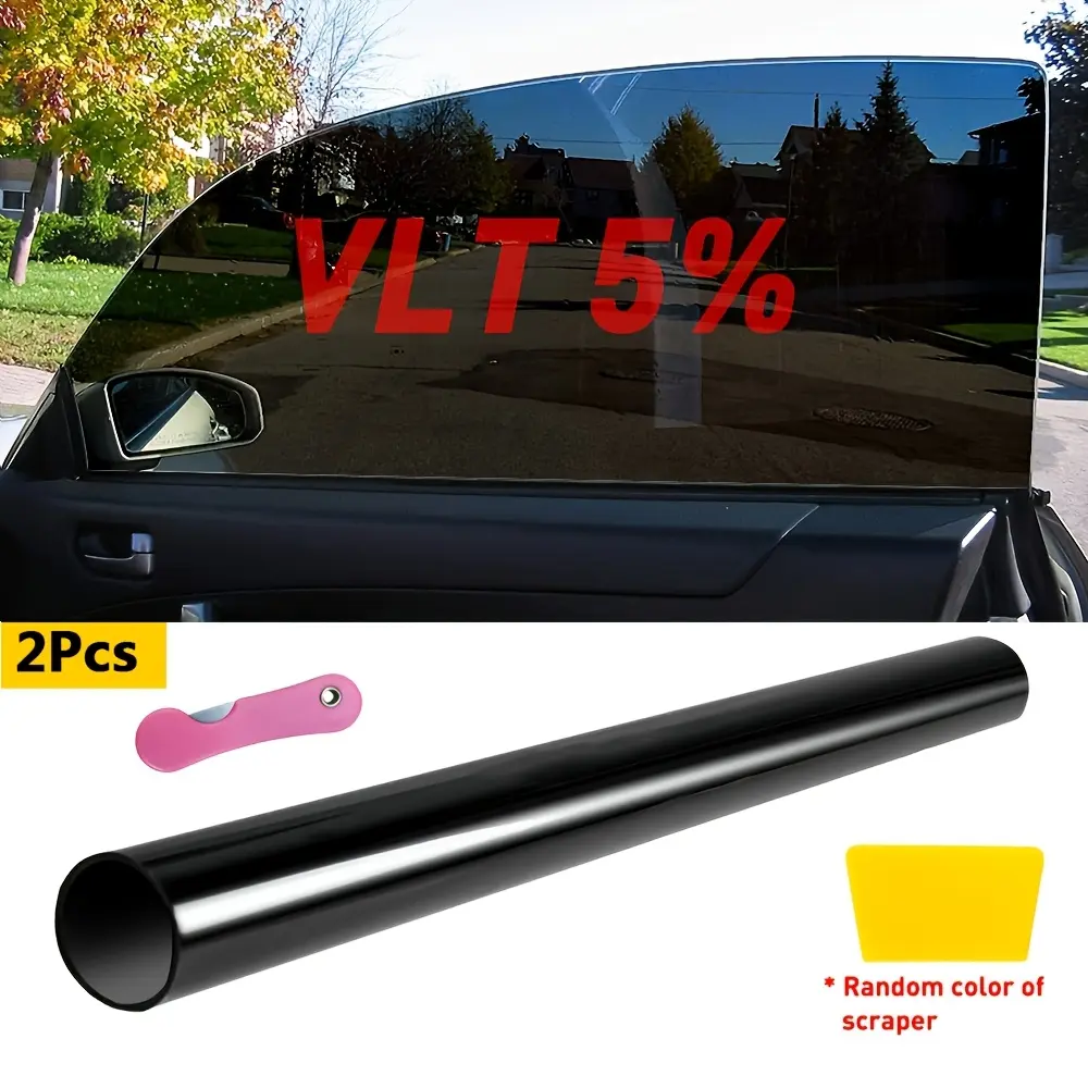 Window Tint Film,Uncut Roll Window Tint Film | 1pc Black 70% 5% 20% VLT For Car Front Rear Windshields Windows Sunroof Transmittance auto tinting