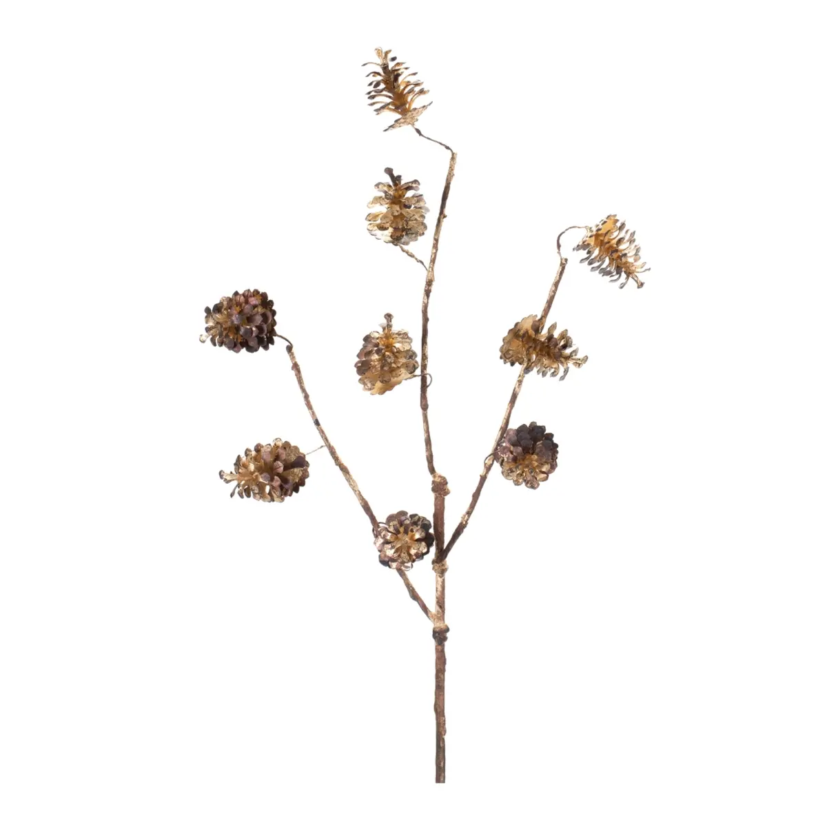 Melrose International 86266DS Decorative Plastic Pine Cone Spray Artificial Plants - Set of 12, Ideal for Vase Displays & Room Decor
