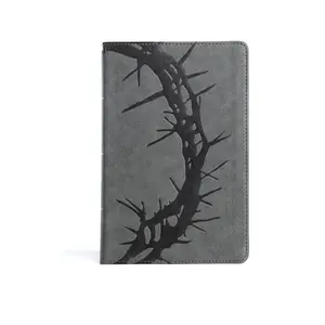 CSB Large Print Personal Size Reference Bible, Charcoal LeatherTouch Crown of Thorns, Red Letter, Presentation Page, Cross-References, Full-Color Maps, Easy-to-Read Bible Serif Type