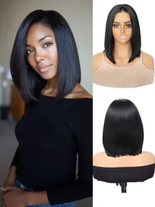 Bob Glueless Wig  Pre-cut and Pre-drilled 4×6 High-Definition Clear Lace Front Wig  Ready-to-Wear Short Straight Wig Glueless Lace Closure Wig 10 Inch Perfect for Women Attending Parties Holidays Music Festivals Christmas Halloween Date Night Cosplay