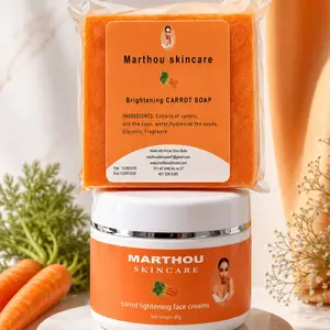 Marthou Skincare Bundle - Carrot Set Cream 8oz & Brightening Carrot Soap