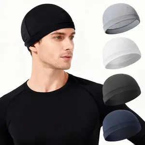 New Outdoor Sweat-Wicking Thermal Half-Round Knitted Beanie, Unisex for Cycling Skiing Running, Stretch Warm Sports Hat In