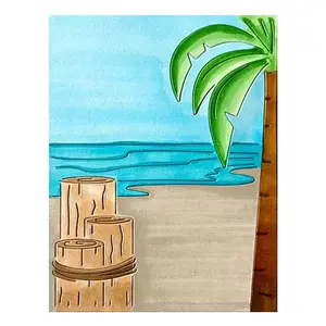 Crafts & Sewing The Stamps of Life Beach A2 Background Die Set