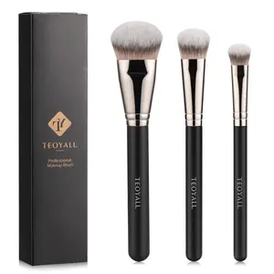 BOKYbeauty Flat Angled Brushes, Flawless Foundation Brush under Eye Concealer Brush Bronzer Brush with Liquid Cream Powder