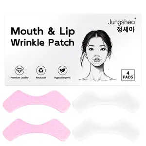 Reusable lip anti-wrinkle patch with low allergen content that reduces fine lines.