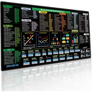 Excel Cheat Sheet Desk Pad (31.5x11.8in) - Extended Large  Pad for Desk & Keyboard  Mat with Shortcut . Non-Slip XL Office Mat,  Accessories & Gadgets for Men, Accountants