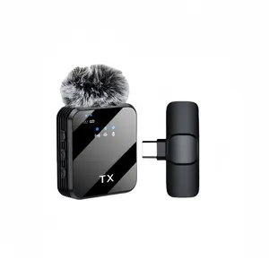 Square Wireless Lavalier Live Microphone with Large Windproof Fur Windscreen Professional Noise Reduction Mic for Recording