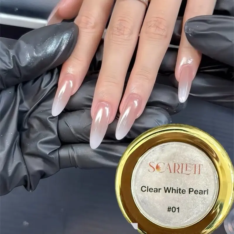 Super Clear Glass Chrome Powder- 2 grams Tráng gương trong suốt each jar nail care nail art acrylic nail chrome nail y2k nails