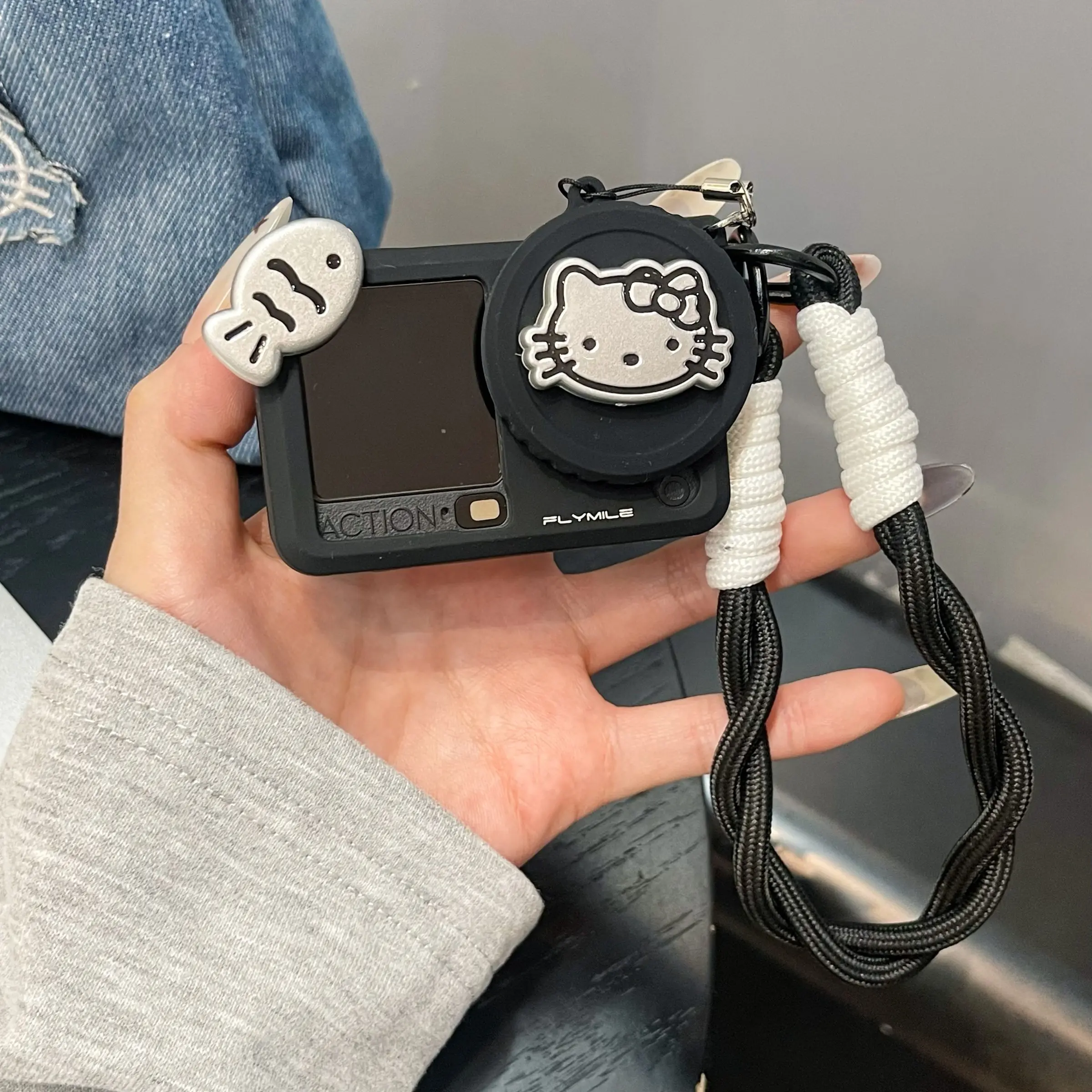 Luxury Cute Cartoon Silicone Camera Case, Handmade DIY Storage Bag, Tripod Holder, Compatible with Dji Pocket3 Action 3/4/5pro/6