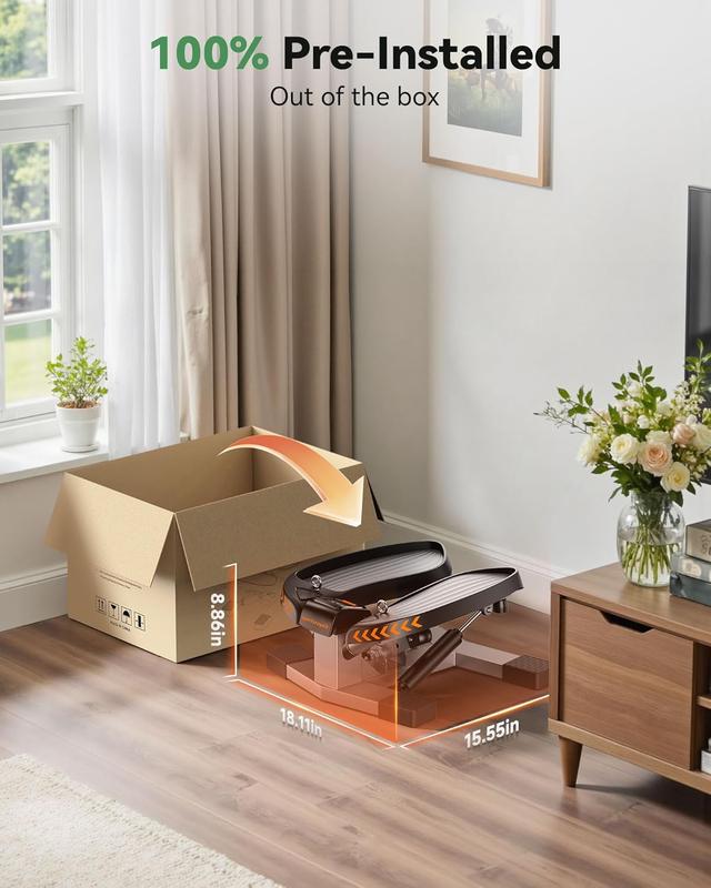 Stair Stepper,Twist/Mini Stepper for Exercise at Home,Step Machine with Resistance Bands for Full Body Workout, 350lbs+ Capacity