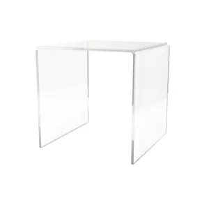 Acrylic Riser Display Stand Clear 5" Square Countertop Showcase Platform for Retail Products and Merchandise Elevating One Piece Shelf Platform by 321 Plastics