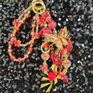 Key Chain Bag Chain Phone Chain-Amazing Butterfly Chain Shinning Red and Golden Color Chain