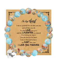 1PC Christmas Gift Sweet Heart Charm Bracelet for Aunt, Mother's Day/Thanksgiving/Birthday Gift, with Thank You Card - Delicate Sweet Heart Jewelry Gift for Aunt Mom Sister Heart Shaped Bracelet