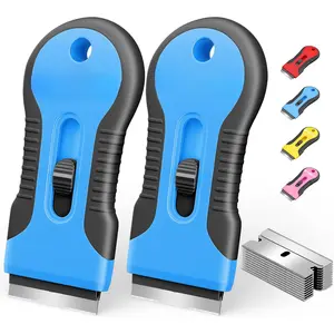 2 Pack Razor  Scraper with 10 count Replacement Mental , Heavy-Duty Razor Scraper, Professional-Grade Razor  Scraper Tool, Reliable Glass Scraper for Cooktop, Kitchen, Oven