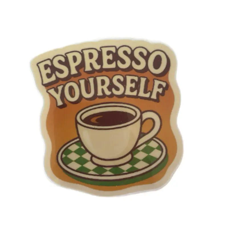 Espresso Yourself Vinyl Sticker 2.5" x 3.5" Die-Cut Coffee Lovers Retro Charm Waterproof for Laptops Water Bottles Journals More