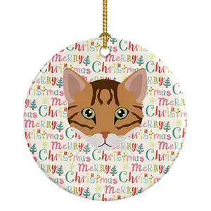 Cheetoh Cat Christmas Ceramic Ornament