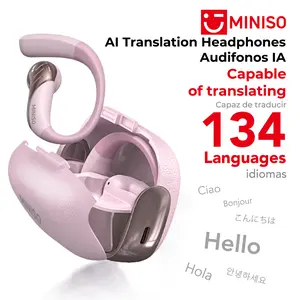 Miniso MS200-AI Bluetooth 6.0 Earphones - Hi-Fi Wireless Stereo, IPX5 Water Resistant, Noise-Canceling & Built-in Mic, AI Translation - Essential for Office Meetings, Remote Work & Clear Voice Calls