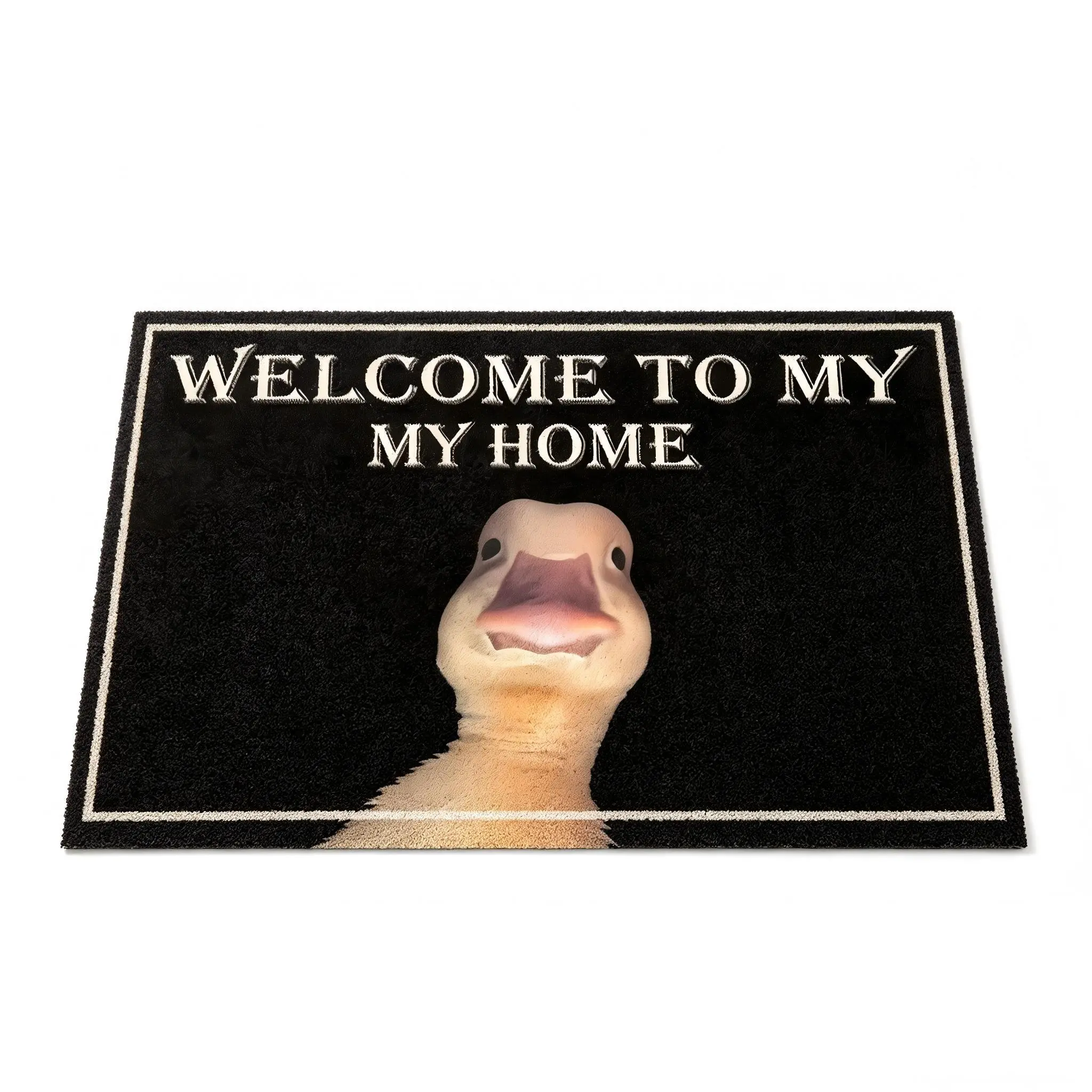 Animal Duck Welcome Non-Slip Doormat - 90x60cm Single Mat for Entryway Use, Funny Printed Decorative Rug for Home Interior, Kitchen Household Textile, Velvet Top