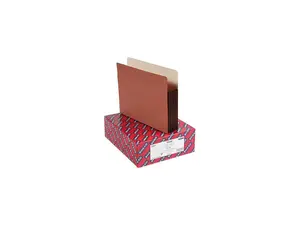 Smead 73390 TUFF® Pocket File Pocket, Straight-Cut Tab, 5-1/4" Expansion, Letter, Redrope, 10/Box