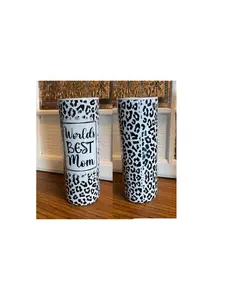 20 oz. World's Best Mom Leopard Print Sublimation Tumbler