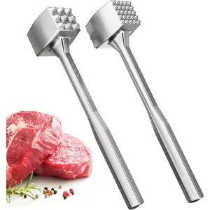 Meat Tenderizer 1 count Aluminium Mallet Dual-Sided - Tenderizer Tool Kitchen Pounder -  Hammer for Tenderizing Ice Steak Stainless Veal & Chicken Safe Beater 1309479