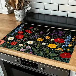 Multicolor Floral Alga Mud Stove Pad, Floral Pattern Placemat, Heat Resistant Non-Slip Kitchen Mat, High Temperature Absorbent Insulation Pads for Home Use