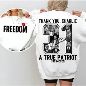 Freedom Quote, Thank You, Charlie — A True Patriot (1993–2025) Hoodie — Sweatshirt — T‑Shirt, “Just Because You Are Offended Doesn’t Mean You Are Right” T‑Shirt, Inspirational Typography Shirt